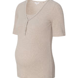 Noppies Maternity pyjamatop met voedingsfunctie renate-taupe-melange