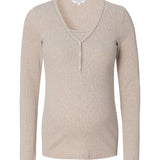 Noppies Maternity pyjamatop met voedingsfunctie amala-taupe-melange