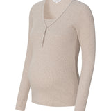 Noppies Maternity pyjamatop met voedingsfunctie amala-taupe-melange