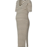 Noppies Maternity jurk met voedingsfunctie soiree-cream-stripe