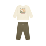 Noppies Baby set-shirt met broek backprint whitecap-gray