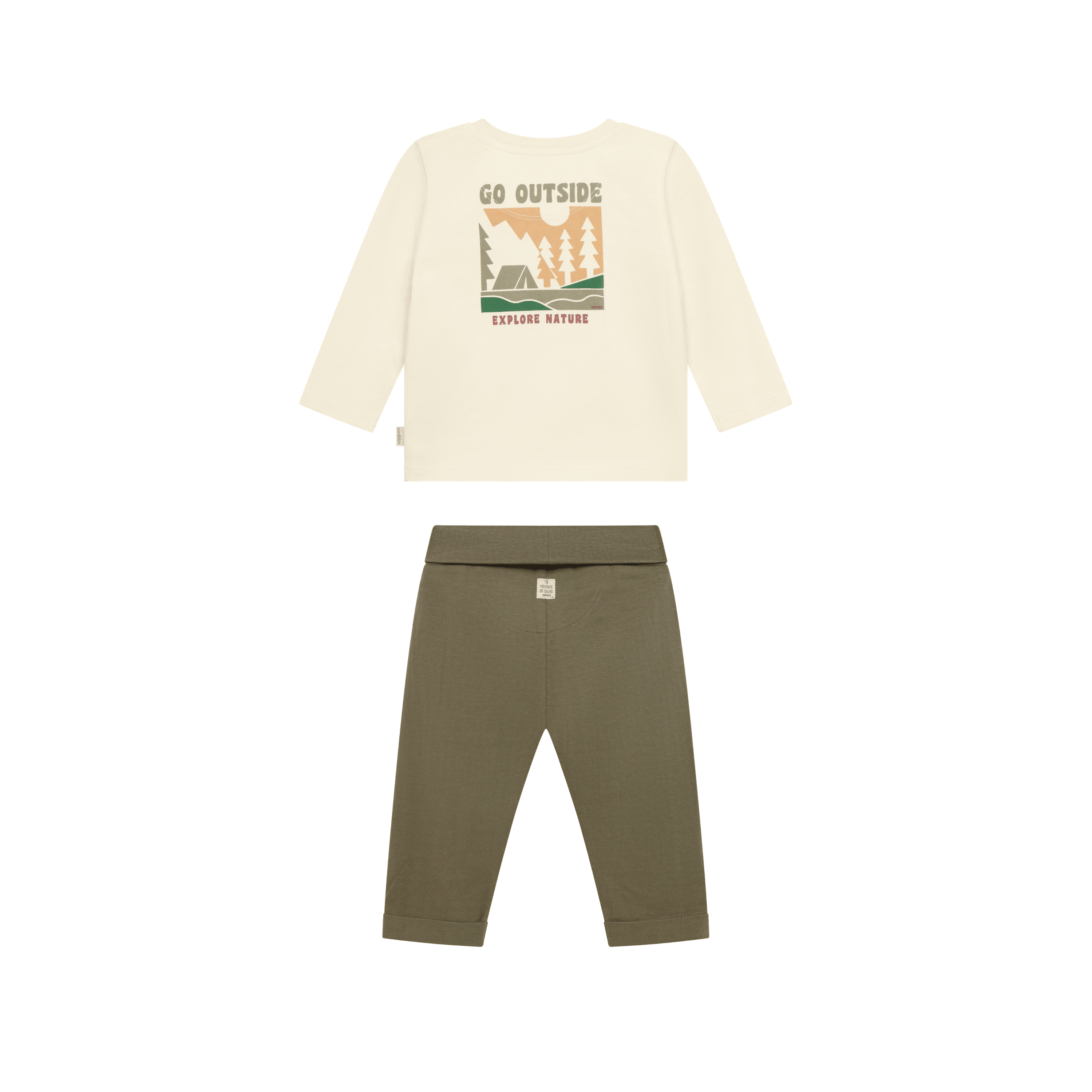 Noppies Baby set-shirt met broek backprint whitecap-gray