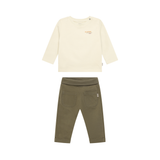 Noppies Baby set-shirt met broek backprint whitecap-gray