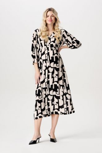 Noppies Maternity Jurk met voedingsfunctie Lieksa - Monochrome All Over Print