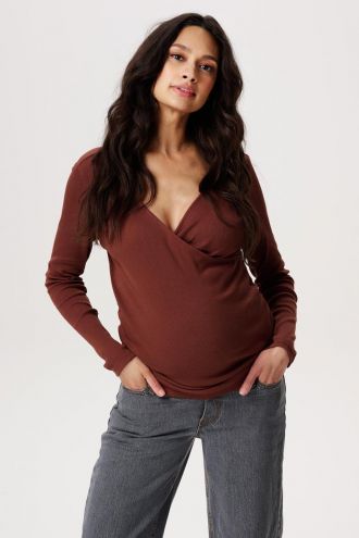 Noppies Maternity Top d'allaitement Sara - Cappucino