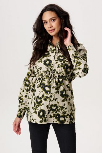 Noppies Maternity Bluse Perho - Big flower Abbey Stone