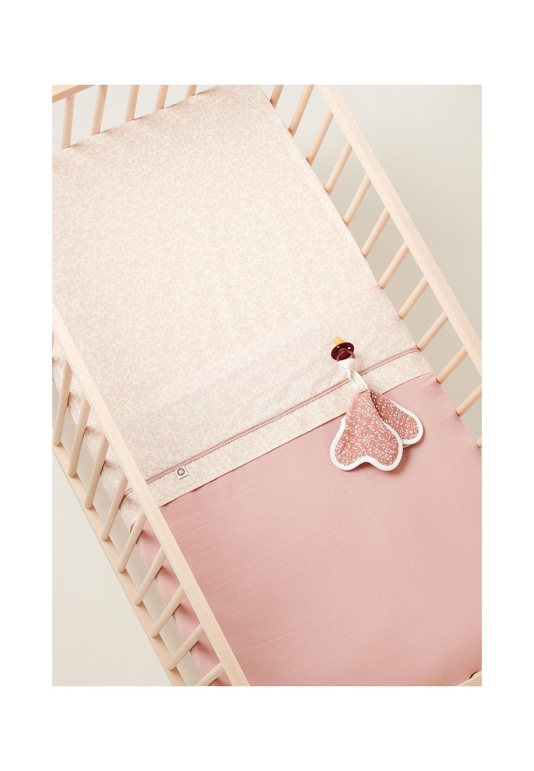 Noppies Baby Comfort Cot sheet Botanical cot sheet - Misty Rose