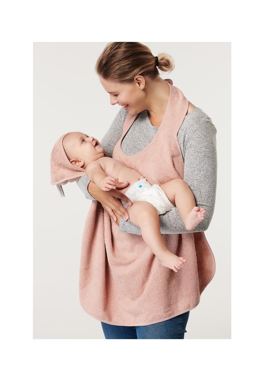 Noppies Baby Comfort Baby hooded towel Wearable hooded towel 110cm - Misty Rose