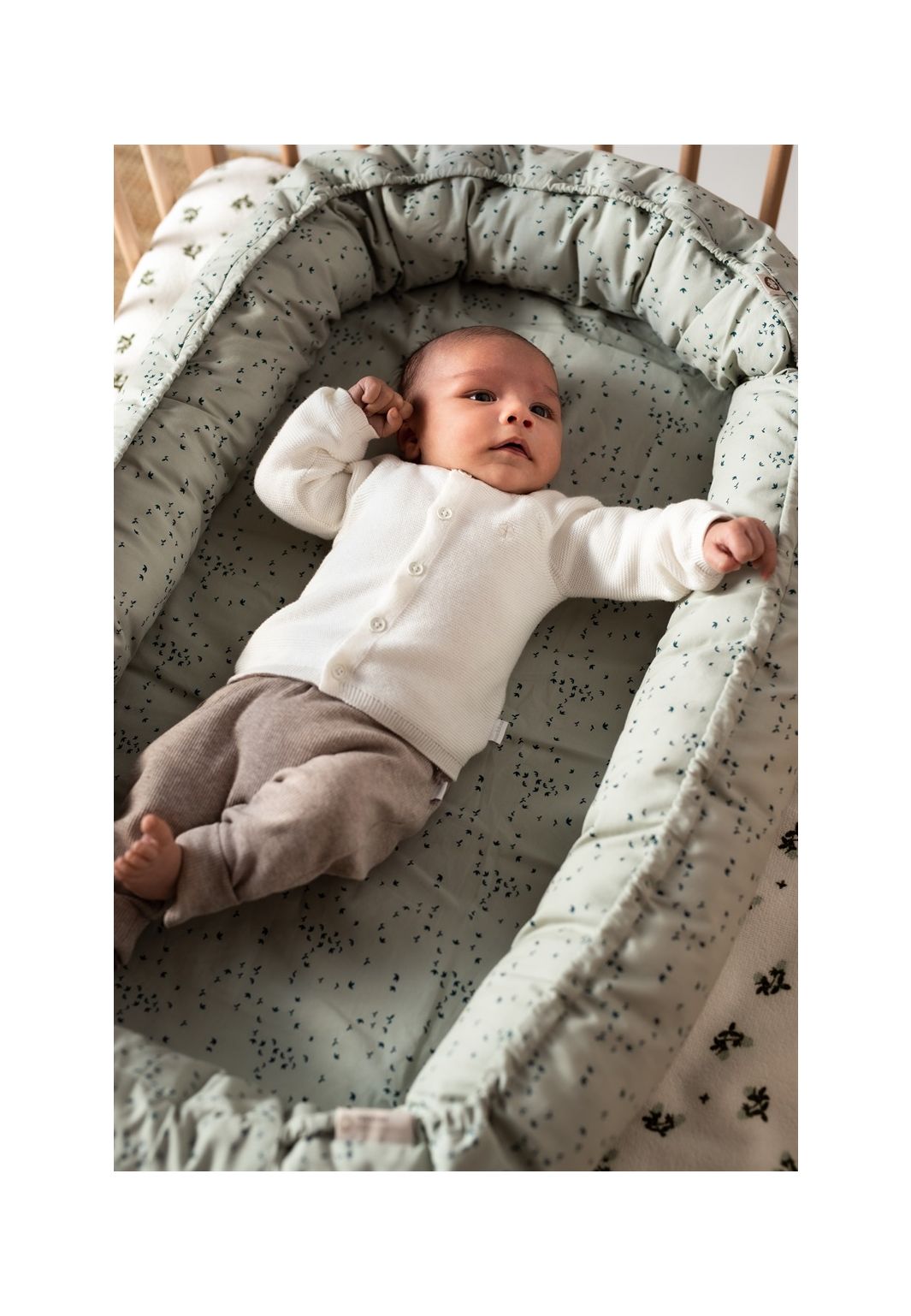 Noppies Baby Comfort Babynest Botanical Baby nest - Puritan Gray