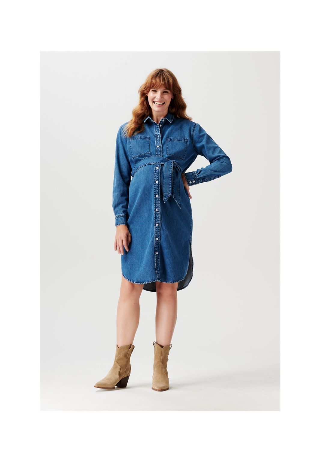 Noppies Nursing dress Athens - Medium Blue Wash