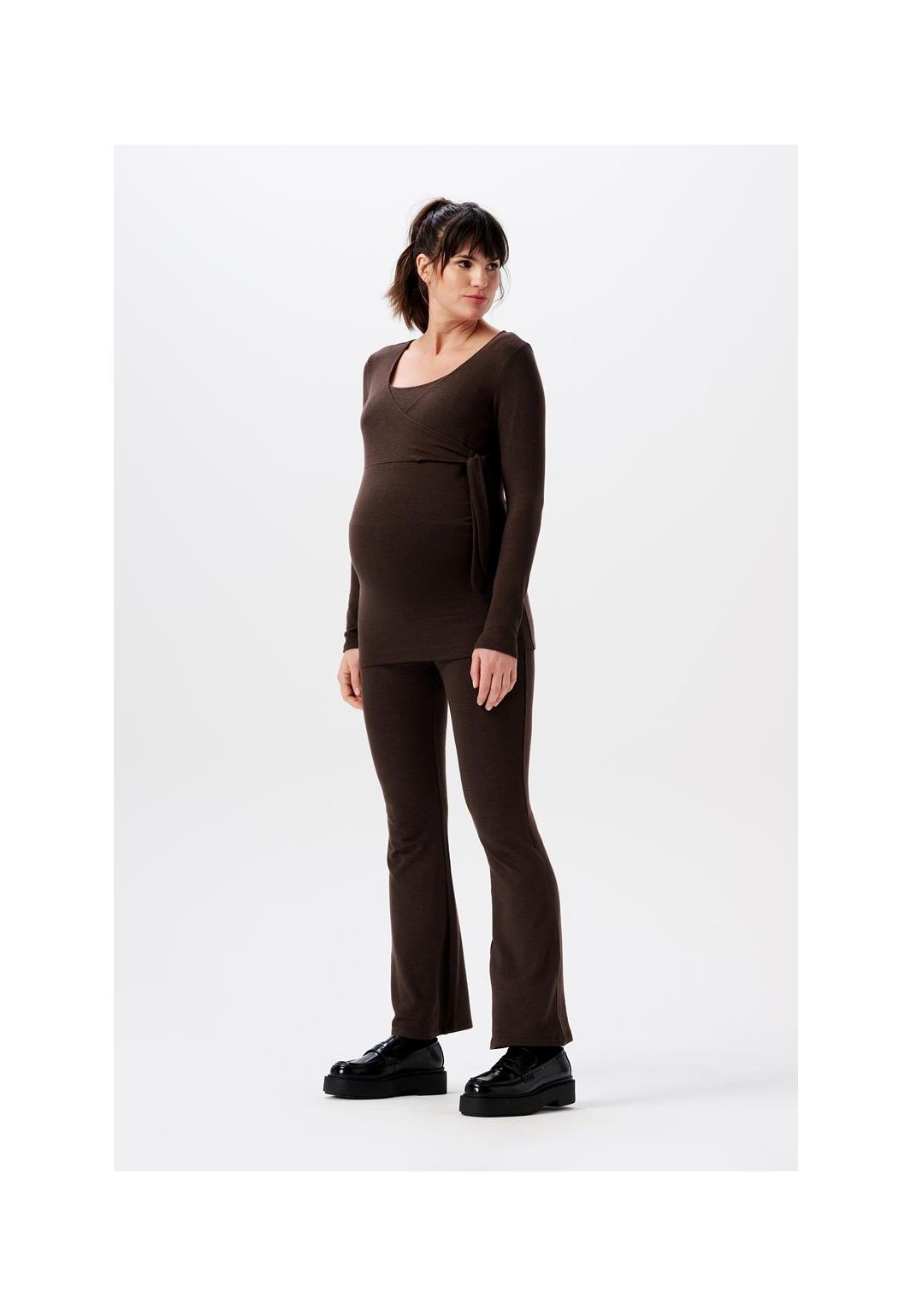 Noppies Casual broek flared Luci - Coffee Bean