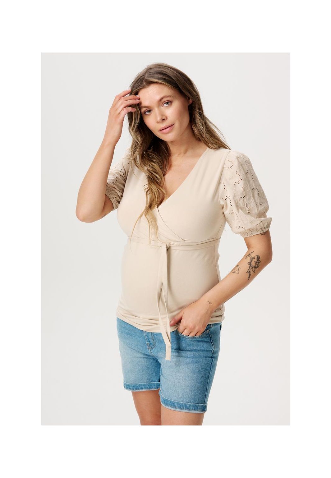 Noppies Voedings t-shirt Kayleigh - Light Sand