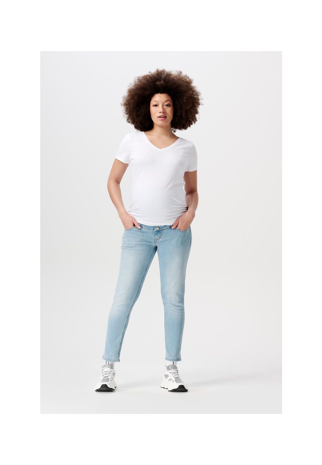 Noppies Slim Umstandsjeans Mila 7/8 - Light Blue Denim