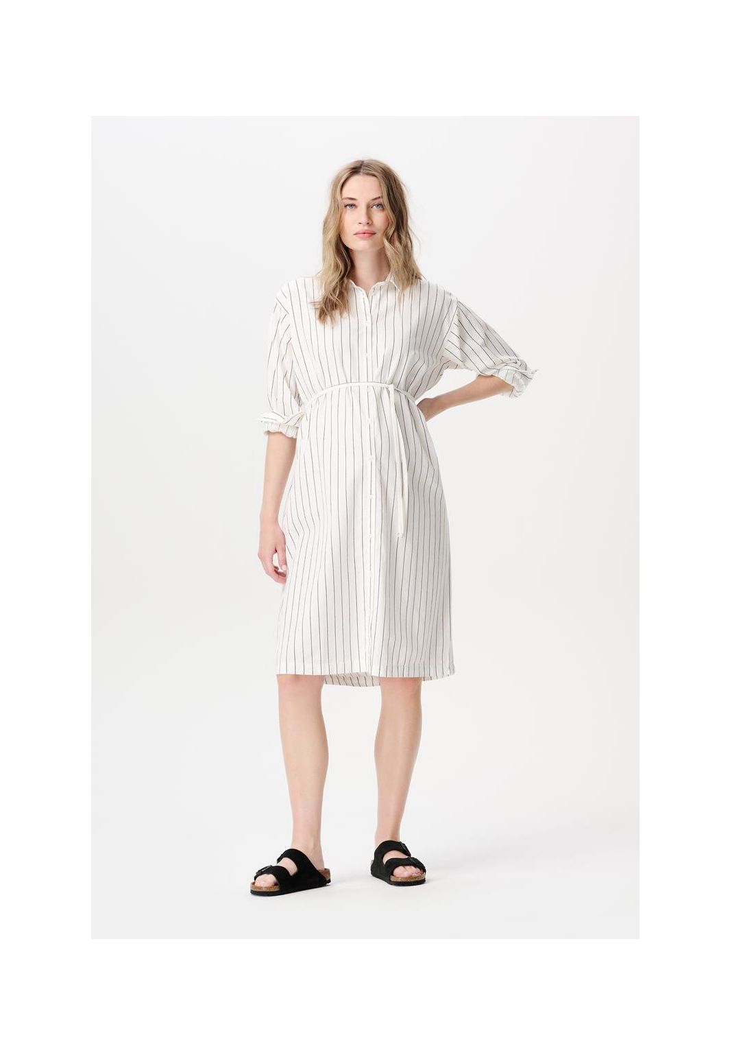 Noppies Maternity Nursing dress Diego - Cream Thin Stripe