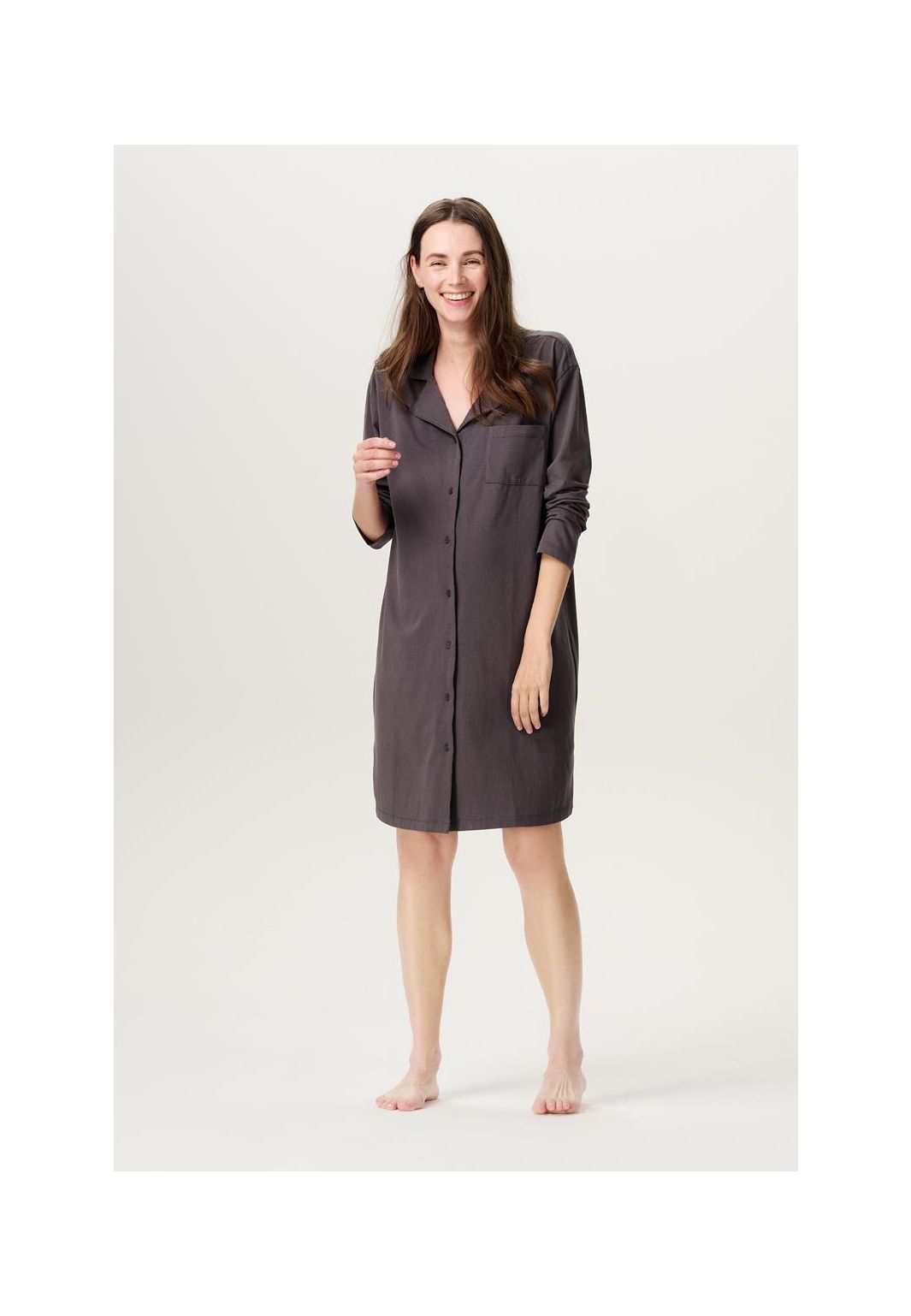 Noppies Maternity Nursing nightdress Maiko - Forged Iron