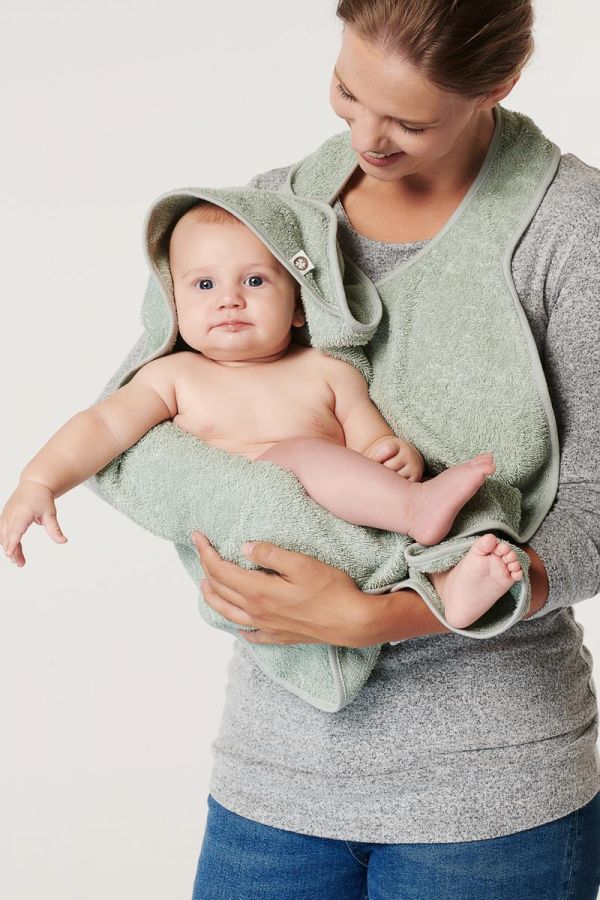 Noppies Baby Comfort Baby hooded towel Wearable hooded towel 110cm - Puritan Gray