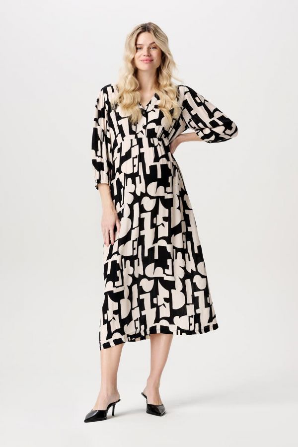 Noppies Maternity Nursing dress Lieksa - Monochrome All Over Print