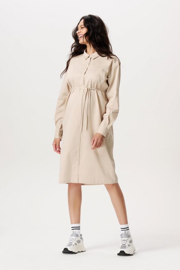 Noppies Maternity Jurk met voedingsfunctie Akaya - Light Sand